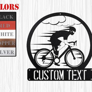 Custom Cycling Metal Sign, Personalized Bicycling Monogram Metal Sign, Gift For Cyclist, Bicycle Sport Decor, Cycling Metal Wall Art