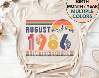 Retro shirt 40e verjaardag, 1986 verjaardagscadeau sweatshirt, 40 jaar verjaardagsnummer hoodie voor dames/mannen, jaren veertig verjaardagsshirt voor vrouw of echtgenoot