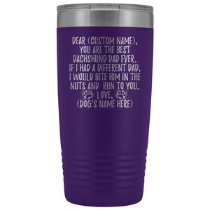 Personalisierte Dachshund Dad Tumbler, Doxie Dog Owner, Teckel Dog Gifts For Men, Daschund Dog Dad, Dotson Dad Present Gift, Weenie Dog Dad Bild 6