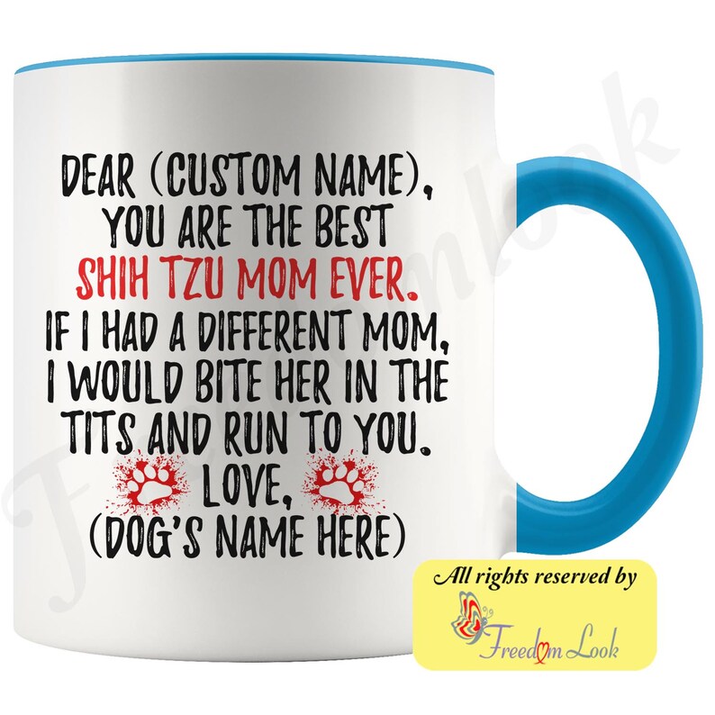 Personalized Shih Tzu Dog Women Gifts, Shih Tzu Mom Present Gift, Shitzu Mommy Mug, Shih Tzu Owner Gift, Chrysanthemum Dog Mom Gift image 4