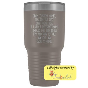 Personalized Goat Mom Gifts, Best Goat Mom Ever Tumbler, Goat Owner, Unique Goat Gifts, I Love Goats, Goat Mother Present, Custom Goat Gift image 9