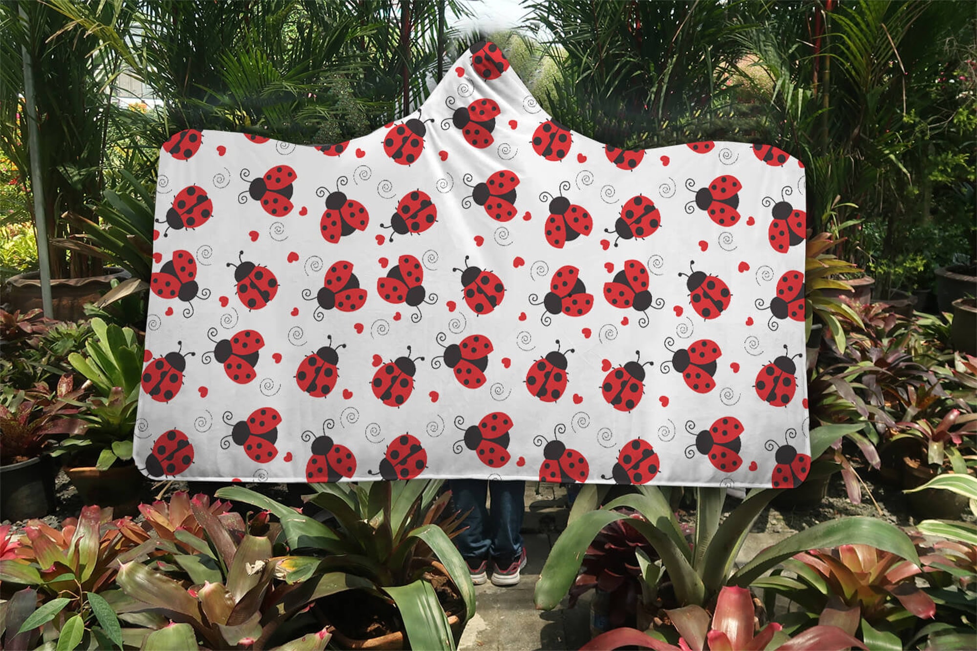 Ladybug Love Hooded Blanket