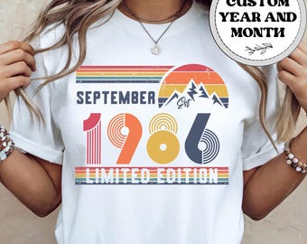 40th Birthday Retro Shirt, 1986 Birthday Sweatshirt Gift, 40 Years Bday Number Hoodie for Women / Men, Forties Bday Tee For Wife Or Husband