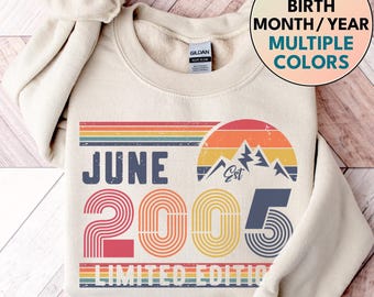 2005 Sweatshirt, 2005 Birthday Sweatshirt Sweater, 2005 Birthday Year Number Sweat for Women Or Man, Birthday Gift, 21st Birthday Sweatshirt