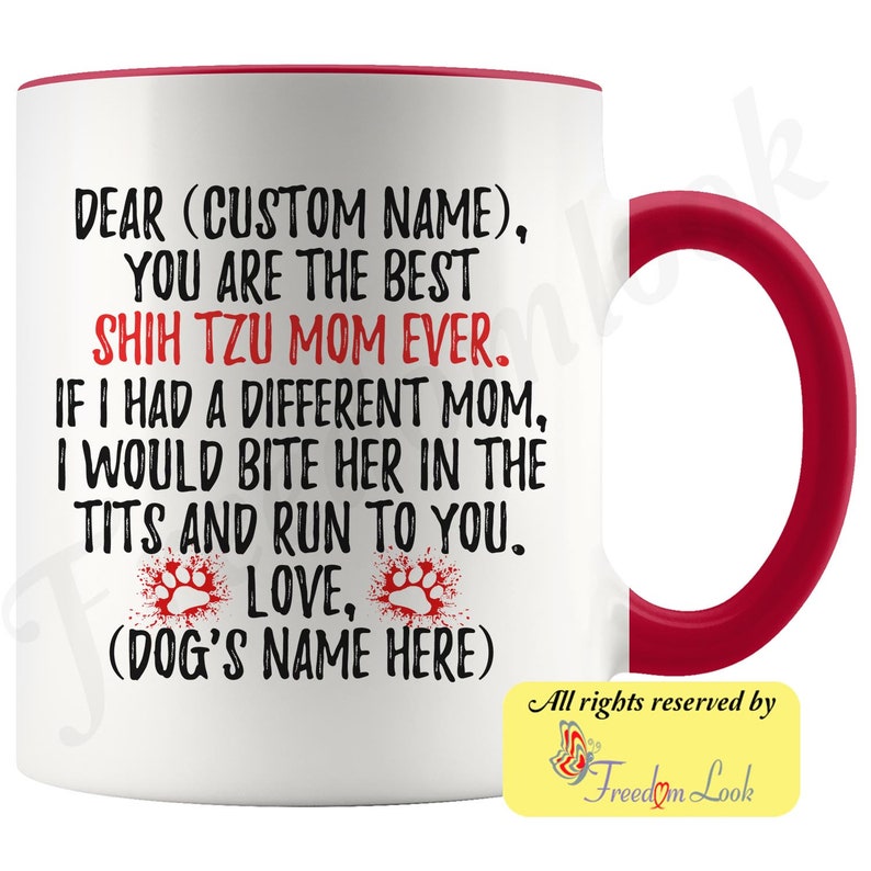 Personalized Shih Tzu Dog Women Gifts, Shih Tzu Mom Present Gift, Shitzu Mommy Mug, Shih Tzu Owner Gift, Chrysanthemum Dog Mom Gift image 9