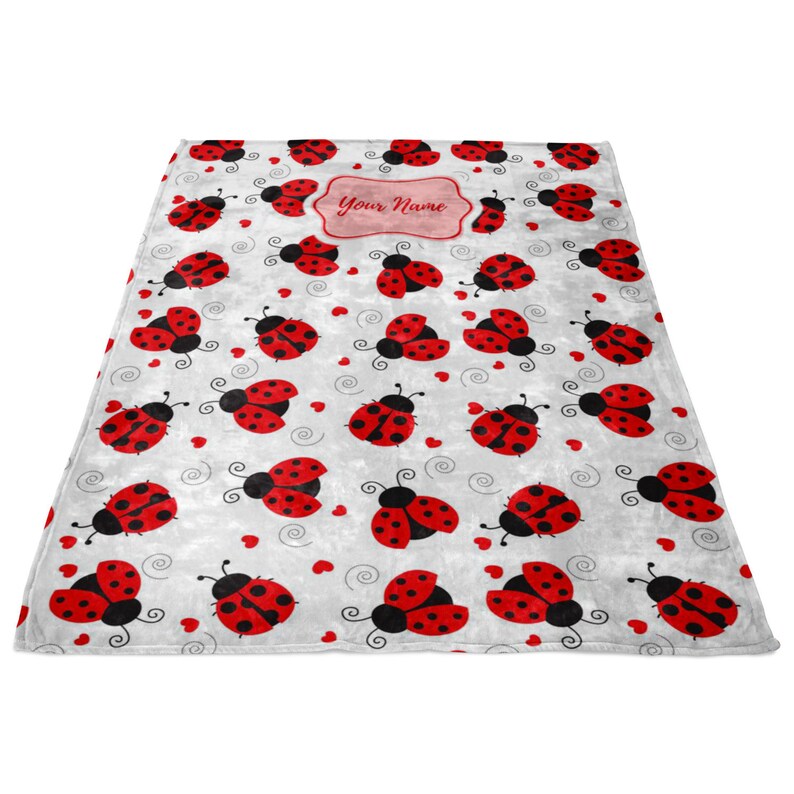 Personalized Ladybug Blanket for Ladybird Lovers Custom Name Etsy