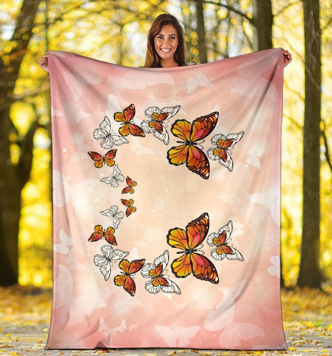 Monarch Butterfly Premium Blanket Butterfly Throw Microfiber Etsy Hong Kong