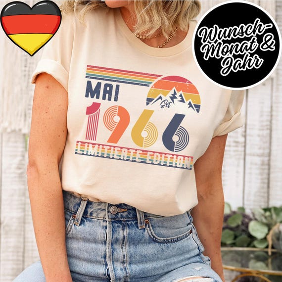 60 Geburtstag Retro Shirt – 1966 Vintage Sweatshirt Geschenk – 60 Jahre Hoodie für Damen / Herren – T-Shirt für Ehefrau oder Ehemann