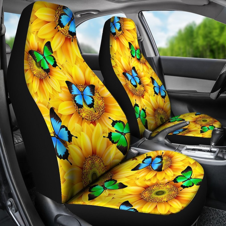 Colorful Butterfly Print Car Seat Covers