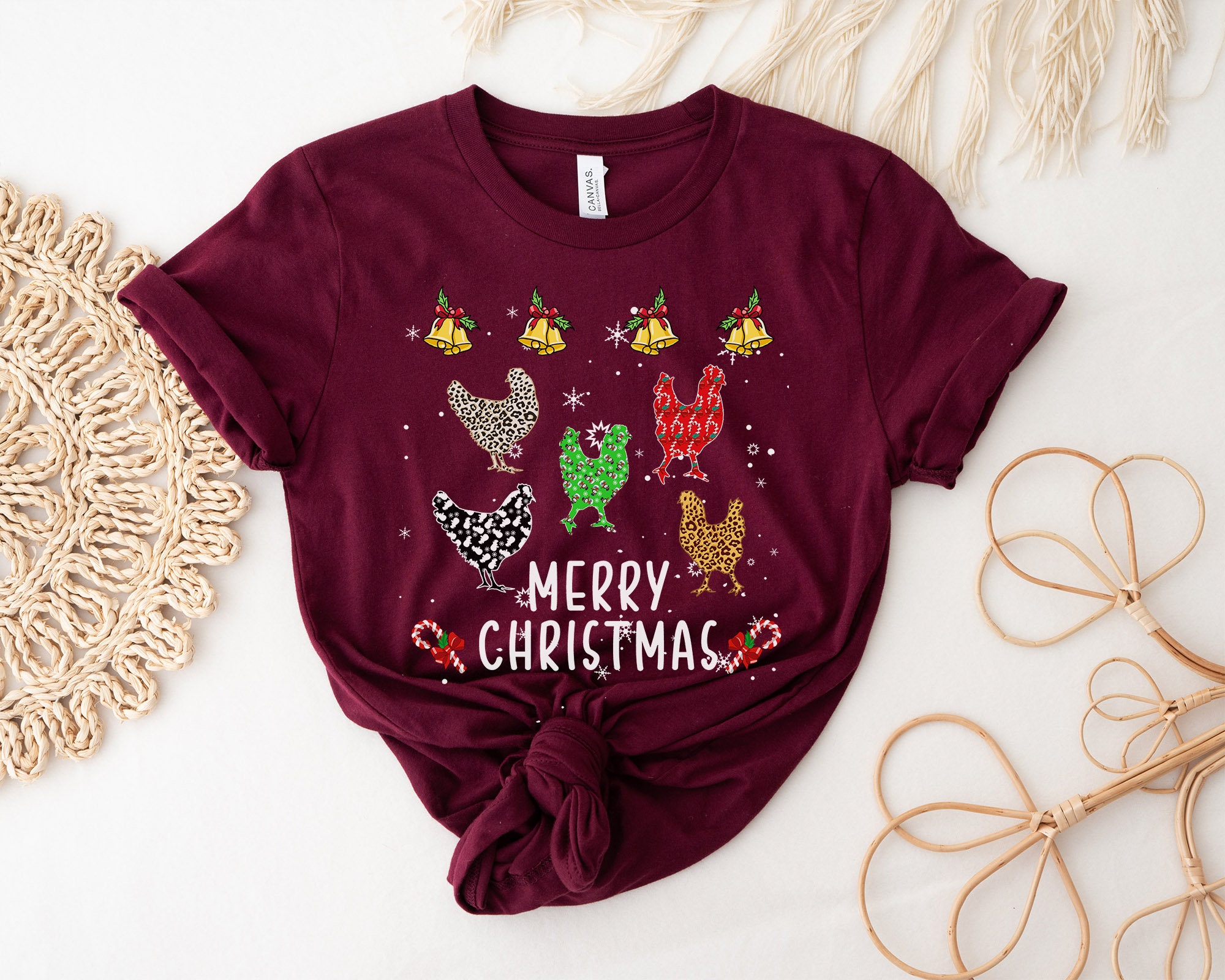 Discover Merry Christmas Chicken Shirt, Funny Christmas Shirt, Chicken Owner Shirt, Funny Chicken Tshirt, Gift For Chicken Lover, Farm Shirt, Poultry