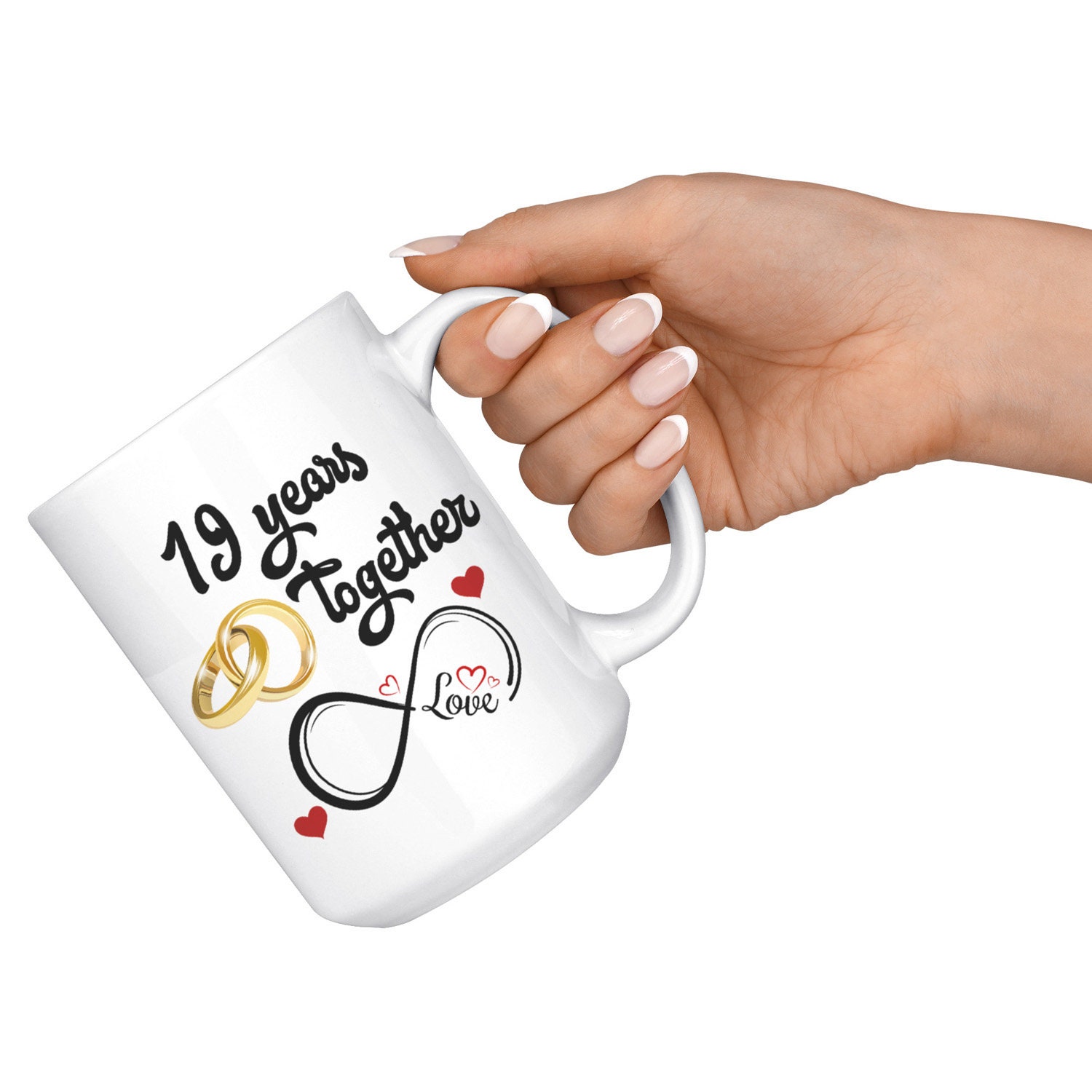 19 matrimonio regalo di anniversario per lui e per lei, 19 ° anniversario Mug per marito e moglie, sposati per 19 anni, 19 anni insieme a lei - Italia