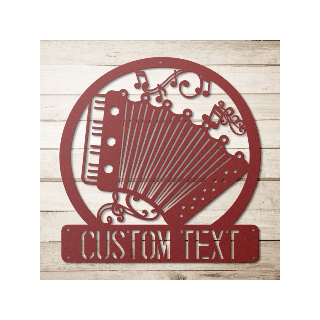 Personalized Accordion Metal Name Sign Instrument Wall Art, Custom ...
