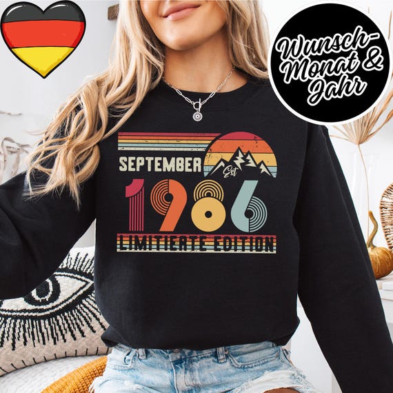 Retro 40. Geburtstag Sweatshirt – Vintage 1986 Pullover Geschenk – 40 Jahre Jubiläum Hoodie Unisex – Lustige Idee für Party & Geschenk
