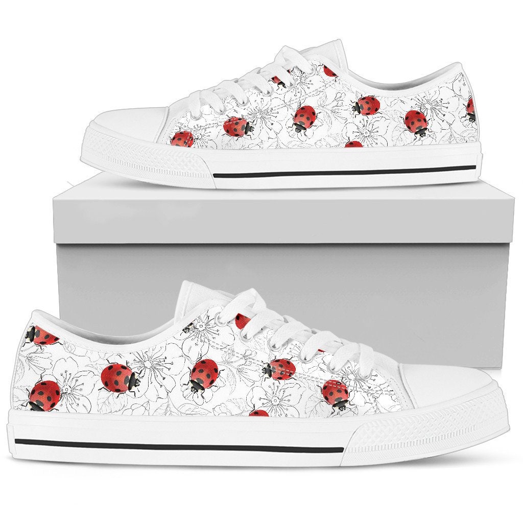 Ladybug Women's Shoes Art Ladybird Shoes Pattern White | Etsy