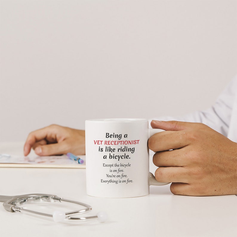 Vet Receptionist Cofffee Cup Funny Gift Vet Office Worker Etsy