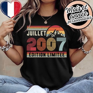 T-Shirt Rétro 18e Anniversaire – Sweat Vintage 2007 – Hoodie 18 Ans Pour Femme / Homme – T-Shirt Pour Épouse Ou Époux