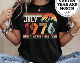 50th Birthday Limited Edition Retro Shirt, 1976 Bday Sweatshirt Gift, 50 Years Old Bday Hoodie for Women / Men, Fifties 50s Party Tee