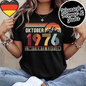 50 Geburtstag Retro Shirt – 1976 Vintage Sweatshirt Geschenk – 50 Jahre Hoodie für Damen / Herren – T-Shirt für Ehefrau oder Ehemann image 1