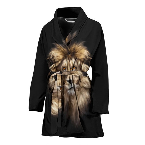 Unique Lion Head Lover Bathrobe, Lion Men and Women Bath
