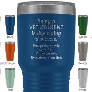 Tierarzt Student Reise Tumbler, Tierschule Lustiges Geschenk, Zukünftiges Tiermedizin Geschenk, Tierheilkunde Tumbler mit Deckel (20 oder 30 oz)