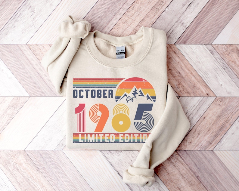 1986 Sweatshirt, 1986 Birthday Sweatshirt Sweater, 1986 Birthday Year Number Sweat for Women Or Man, Birthday Gift, 40th Birthday Shirt image 8