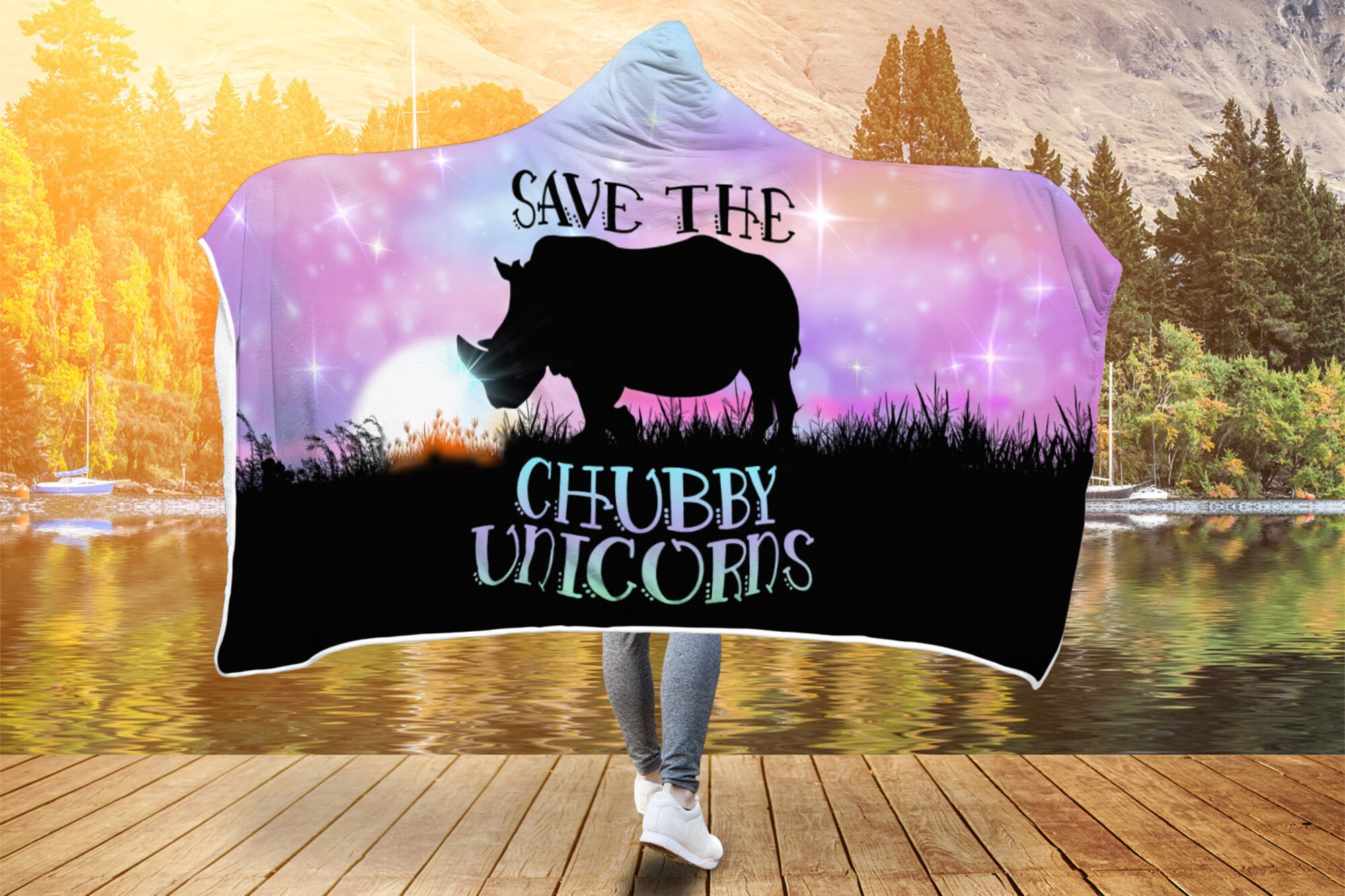 Save Chubby Unicorns Hooded Blanket