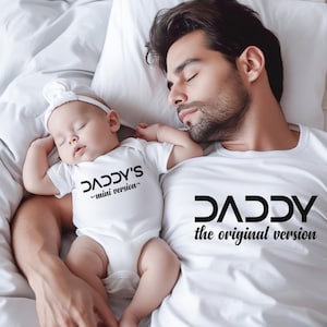 Custom Dad And Child Matching Shirt, Personalized Daddy and Baby Tee, Customizable Father And Son Daughter Outfits, Baby Bodysuit Gifts