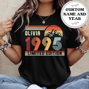 30th Birthday Retro Shirt, Birthday Sweatshirt Gift, 1995 Year Number Bday Hoodie for Women / Men, Thirties Bday Tee For Daughter Or Son