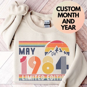 1984 Sweatshirt, 1984 Birthday Sweatshirt Sweater, 1984 Birthday Year Number Sweat for Women Or Man, Birthday Gift, 40th Birthday Shirt