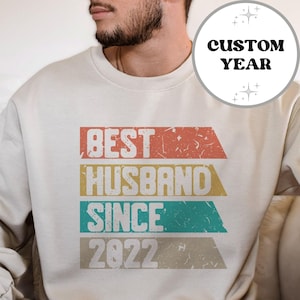 Sweatshirt beste echtgenoot sinds 2022, tweede huwelijksverjaardagscadeau voor hem, cadeau voor echtgenoot, sweater man sinds 2022
