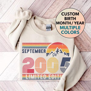 2005 Sweatshirt, 2005 Birthday Sweatshirt Sweater, 2005 Birthday Year Number Sweat for Women Or Man, Birthday Gift, 20th Birthday Sweatshirt