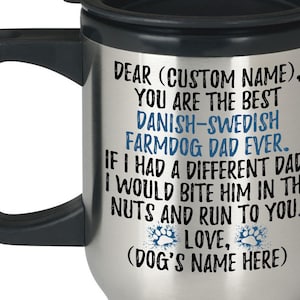 Personalized Danish-Swedish Farmdog Dad Gifts, Scanian Terrier Owner Mug, Dansk-svensk Gårdshund Men Gifts, Danish-Swedish Farmdog Daddy