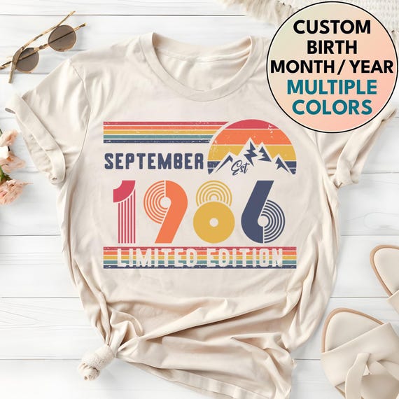 40th Birthday Retro Shirt, 1986 Birthday Sweatshirt Gift, 40 Years Bday Number Hoodie for Women / Men, Forties Bday Tee For Wife Or Husband