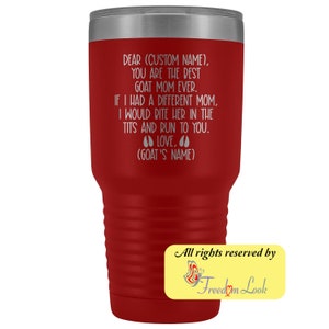 Personalized Goat Mom Gifts, Best Goat Mom Ever Tumbler, Goat Owner, Unique Goat Gifts, I Love Goats, Goat Mother Present, Custom Goat Gift image 5