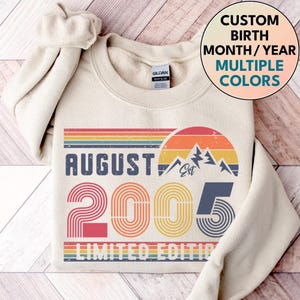 2005 Sweatshirt, 2005 Birthday Sweatshirt Sweater, 2005 Birthday Year Number Sweat for Women Or Man, Birthday Gift, 21st Birthday Sweatshirt