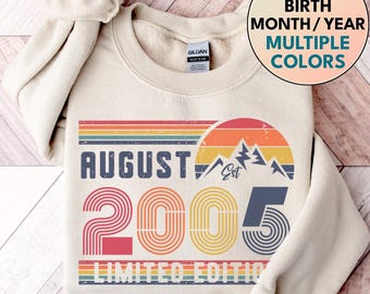 2005 Sweatshirt, 2005 Birthday Sweatshirt Sweater, 2005 Birthday Year Number Sweat for Women Or Man, Birthday Gift, 21st Birthday Sweatshirt