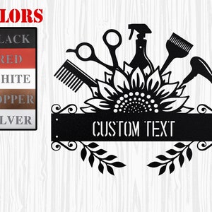Hair Beauty Salon Personalized Name Metal Sign Gift For Her, Hair Stylist Gift, Business Signage For Hair Salon Wall, Beautician Mom Gift