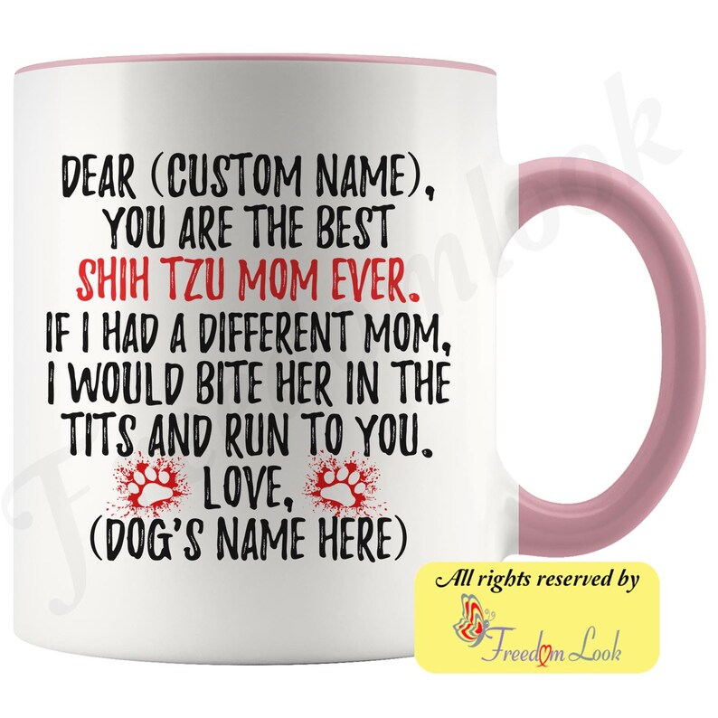 Personalized Shih Tzu Dog Women Gifts, Shih Tzu Mom Present Gift, Shitzu Mommy Mug, Shih Tzu Owner Gift, Chrysanthemum Dog Mom Gift image 8