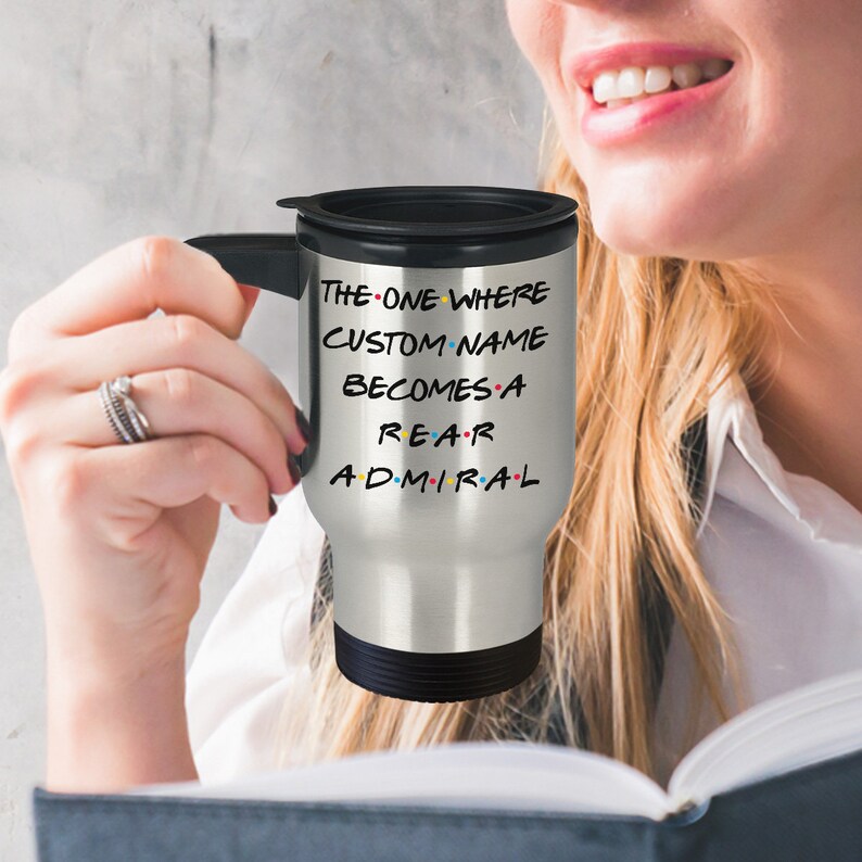 Admiral Graduation Present Admiral Appreciation Gift For Men /& Women Personalized Rear Admiral Travel Mug Rear Admiral Army Promotion