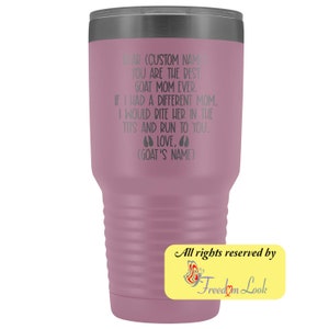 Personalized Goat Mom Gifts, Best Goat Mom Ever Tumbler, Goat Owner, Unique Goat Gifts, I Love Goats, Goat Mother Present, Custom Goat Gift image 7