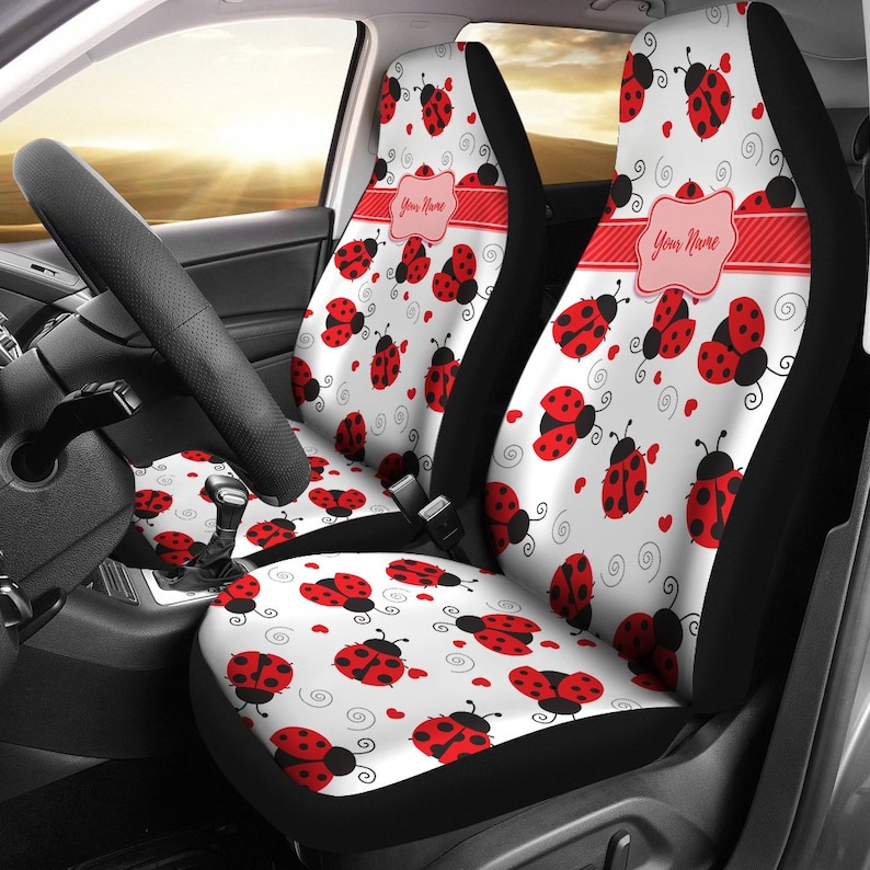 Personalized Ladybug Love Car Seat Covers Ladybird Lover Etsy