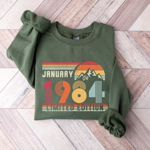 1984 Sweatshirt, 1984 Birthday Sweatshirt Sweater, 1984 Birthday Year Number Sweat for Women Or Man, Birthday Gift, 40th Birthday Shirt image 2