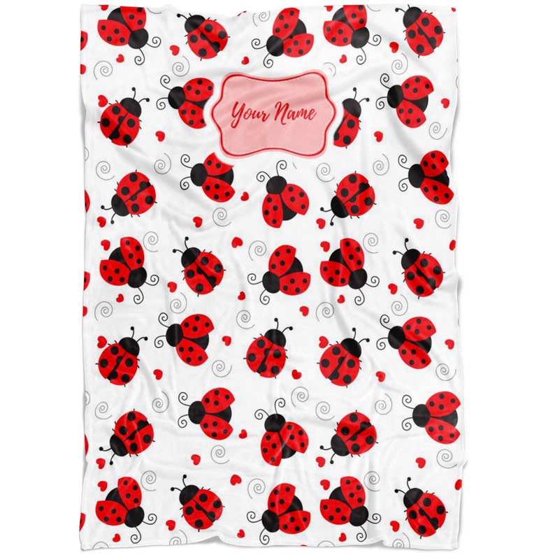 Personalized Ladybug Blanket for Ladybird Lovers Custom Name Etsy