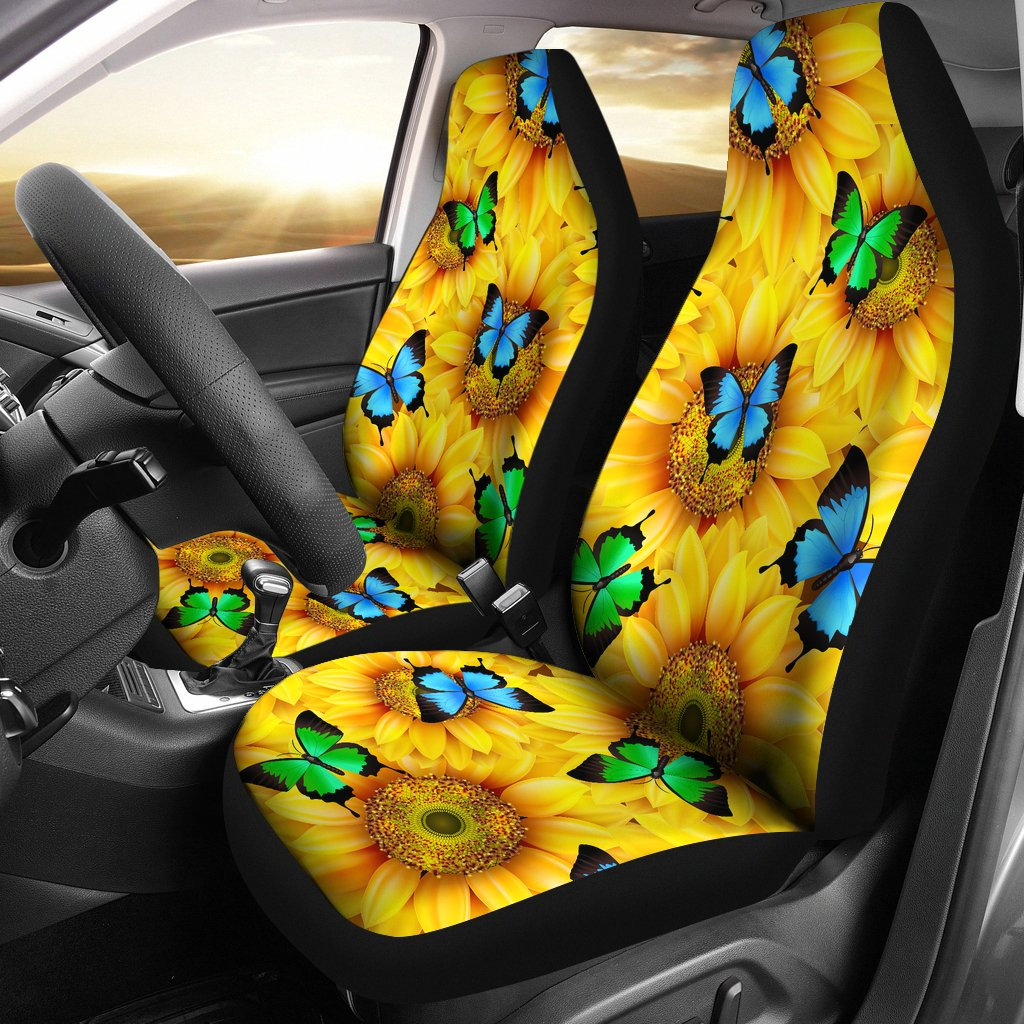 Chicken Sunflower Car Seat Covers Custom US Flag Car Accessories, US  BestChoosing