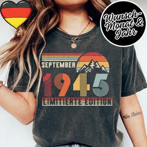 80 Geburtstag Retro Shirt – 1945 Vintage Sweatshirt Geschenk – 80 Jahre Hoodie für Damen / Herren – T-Shirt für Ehefrau oder Ehemann