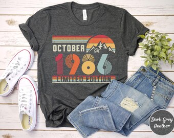 1986 Sweatshirt Retro Birthday Sweatshirt Sweater, 1986 Birthday Year Number Shirt for Women Or Men, Birthday Gift, 40th Birthday Tee