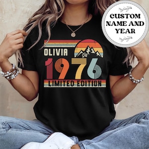 50th Birthday Retro Shirt, 1976 Birthday Sweatshirt Gift, 50 Years Bday Number Hoodie for Women / Men, Fifties Bday Tee For Wife Or Husband