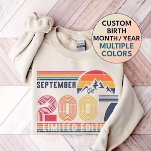 18th Birthday Sweatshirt, 2007 Sweatshirt, 2007 Birthday Sweatshirt Sweater, 2007 Birthday Year Number Shirt for Women Or Man, Birthday Gift