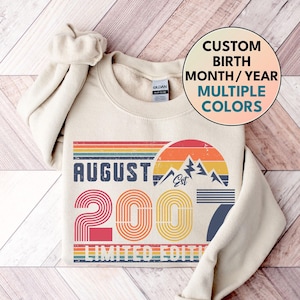 18th Birthday Sweatshirt, 2007 Sweatshirt, 2007 Birthday Sweatshirt Sweater, 2007 Birthday Year Number Shirt for Women Or Man, Birthday Gift