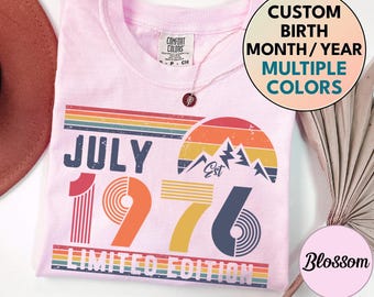 1976 Comfort Colors Shirt, 1976 Birthday Retro Sweatshirt, 1976 Birthday Year Long Sleeve Shirt for Women Men, 50th Birthday Tee Gift